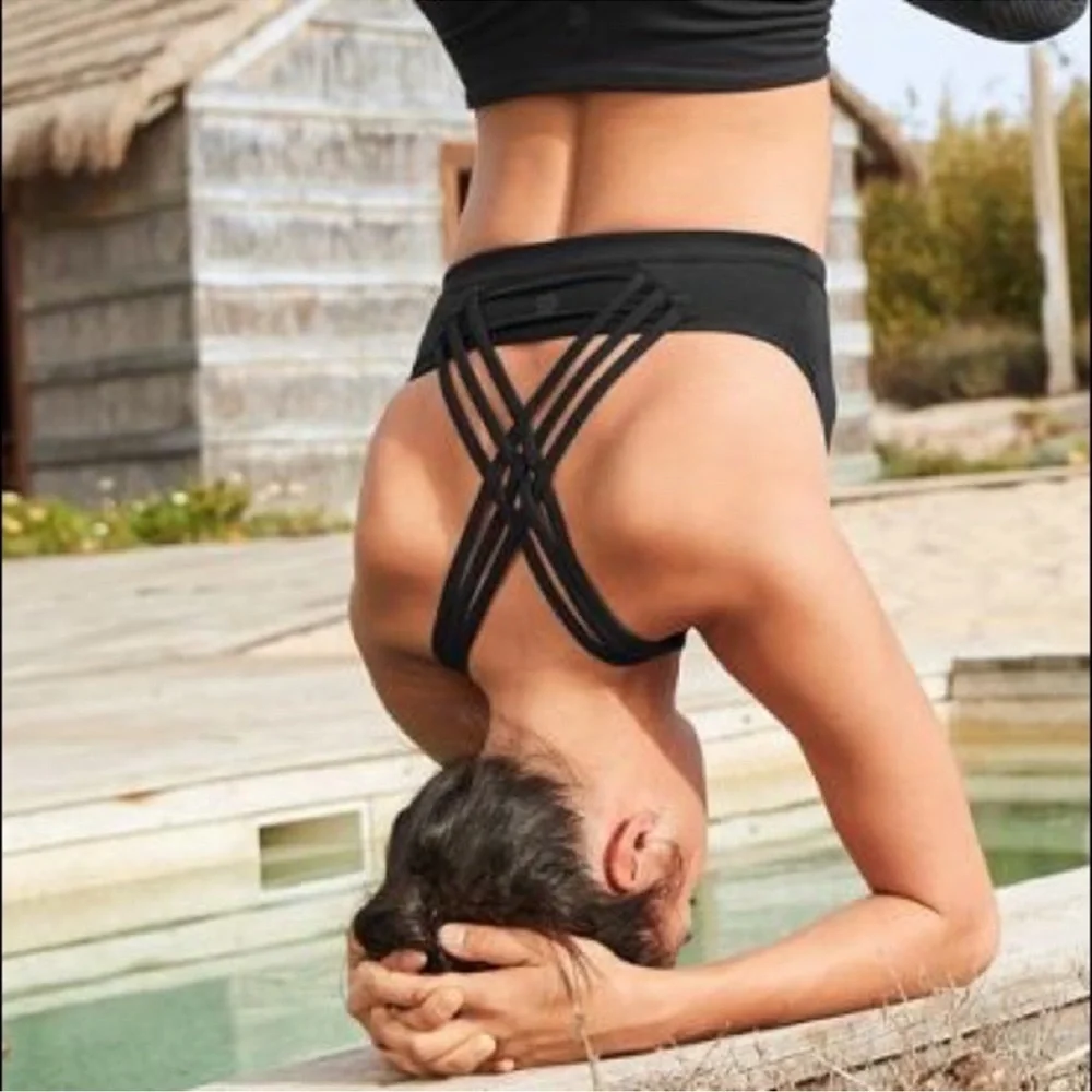 2 Athleta Bra with Strappy Back XXS Set Bundle Neutral Athletic